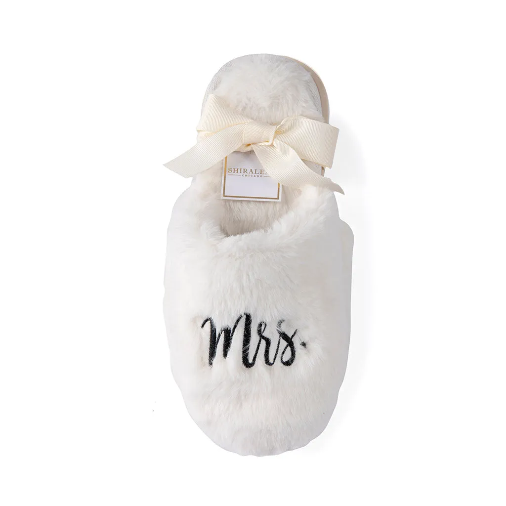 Shiraleah "Mrs" Bridal Slippers, Ivory