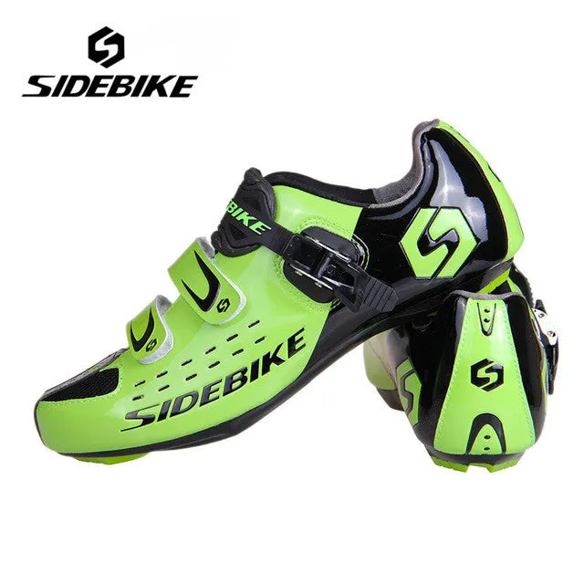 SIDEBIKE Men Women Breathable Athletic Cycling Shoes Bicycle Cycling Sports Shoes Road Bike Self-Locking Racing Shoes, White