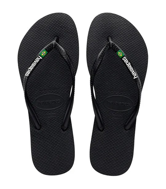 Slim Brazil Flip Flops Black