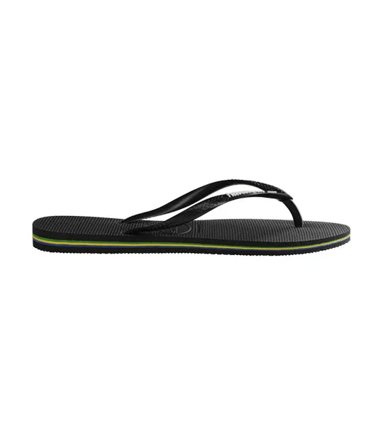 Slim Brazil Flip Flops Black