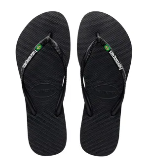 Slim Brazil Flip Flops Black