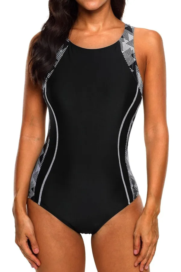 Slimming Women's One Piece Athletic Racerback Swimsuit