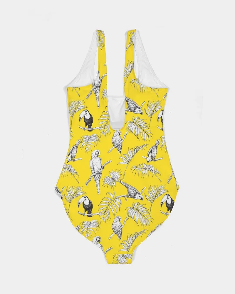 SMF Tropical Birds Feminine One-Piece Swimsuit