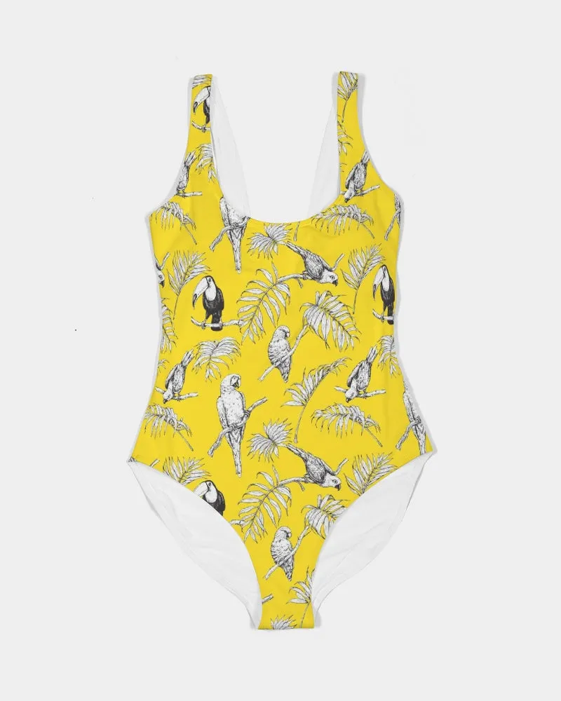 SMF Tropical Birds Feminine One-Piece Swimsuit