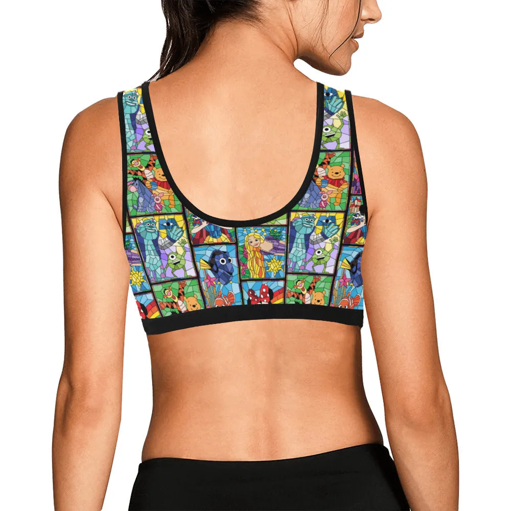 Stained Glass Characters Women's Sports Bra