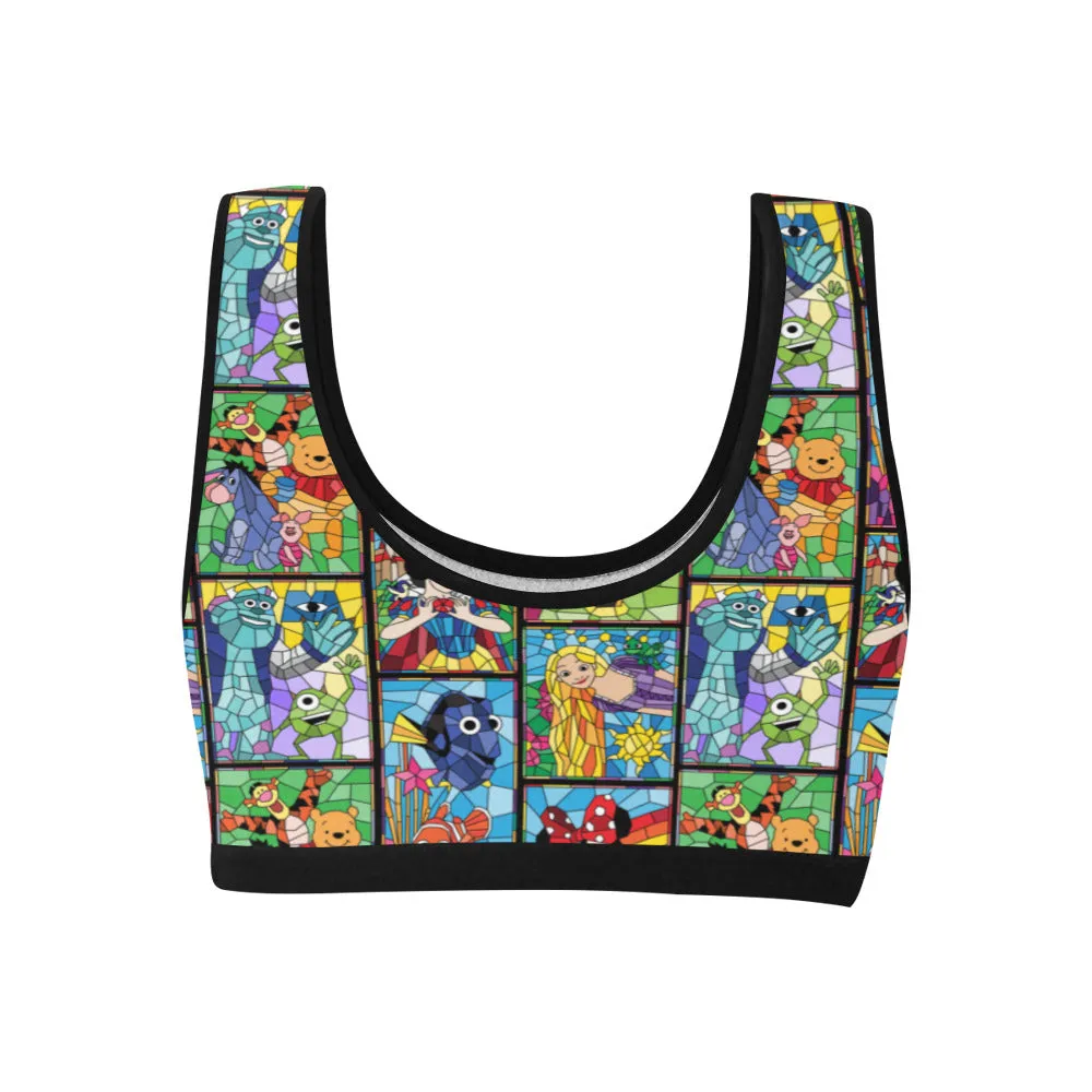 Stained Glass Characters Women's Sports Bra