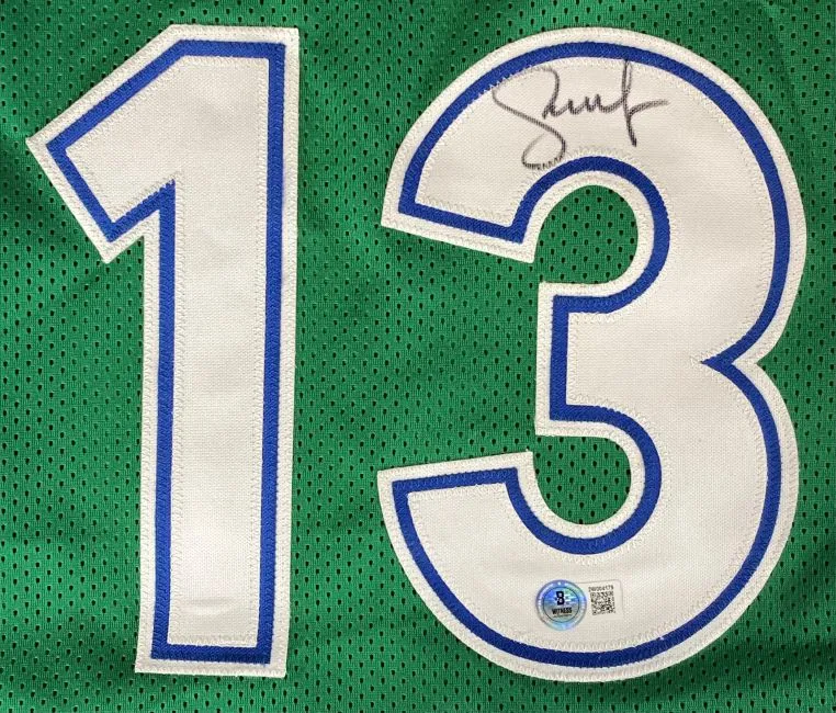 Steve Nash Dallas Signed Green Basketball Jersey BAS ITP