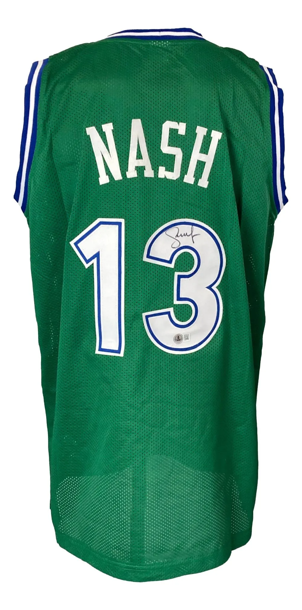 Steve Nash Dallas Signed Green Basketball Jersey BAS ITP