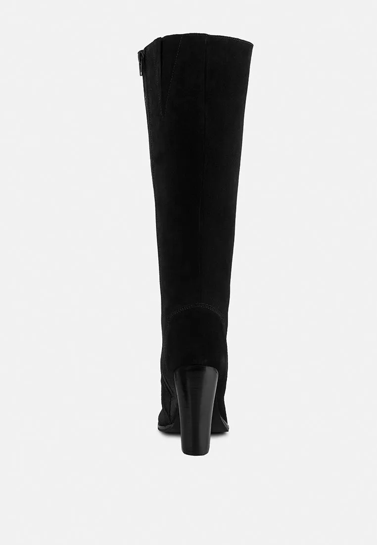 STREET-SLAY Antique Eyelets lace up Knee Boots In Black