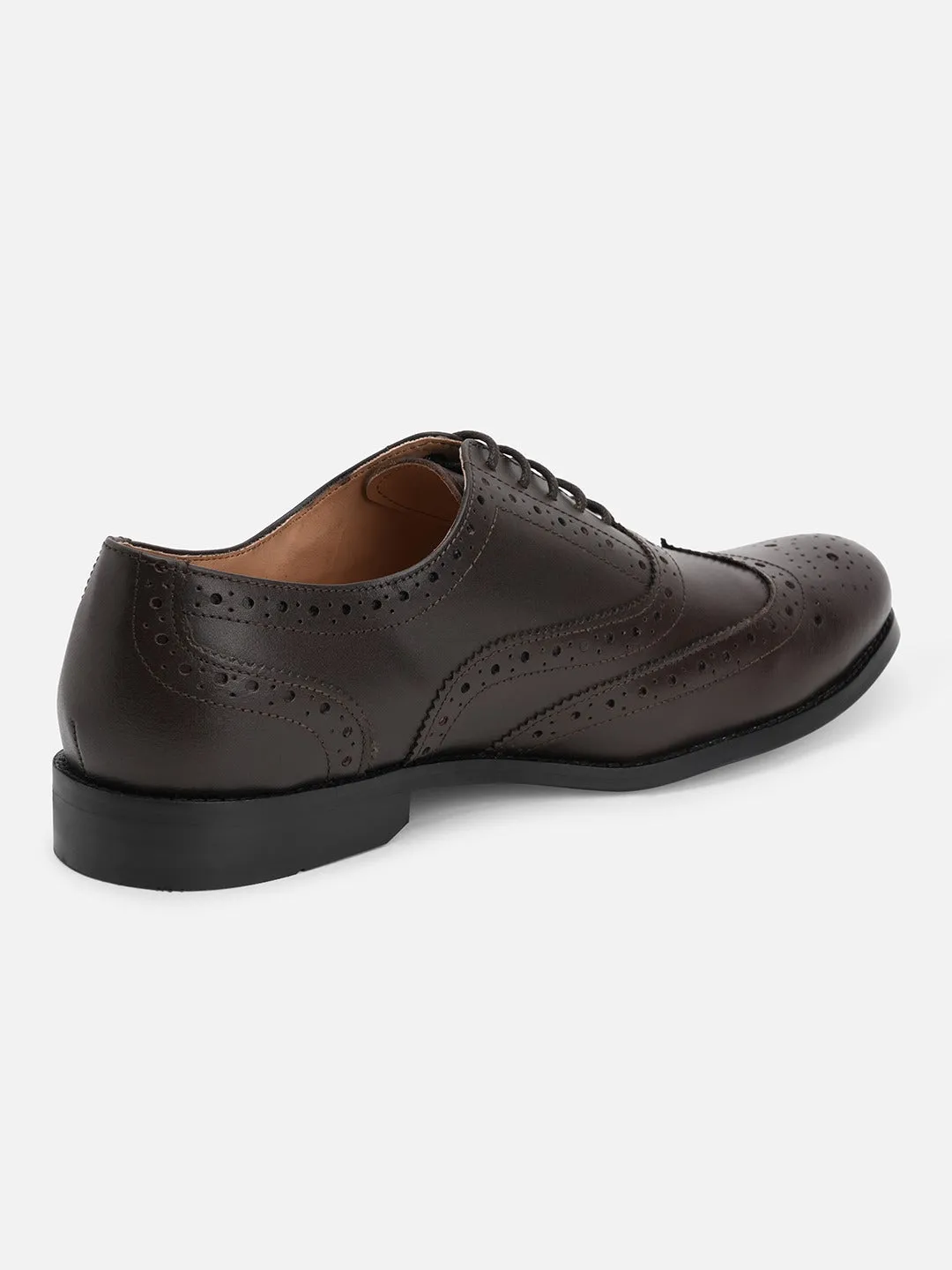 Textured Black Leather Formal Brogues