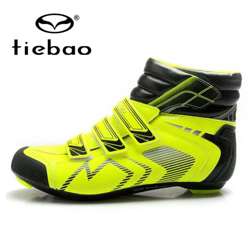 Tiebao Autumn Winter Road Cycling Ankle Boots Windproof Athletic Self-locking Bicycle Bike Shoes Clismo patillas EUR 40-47