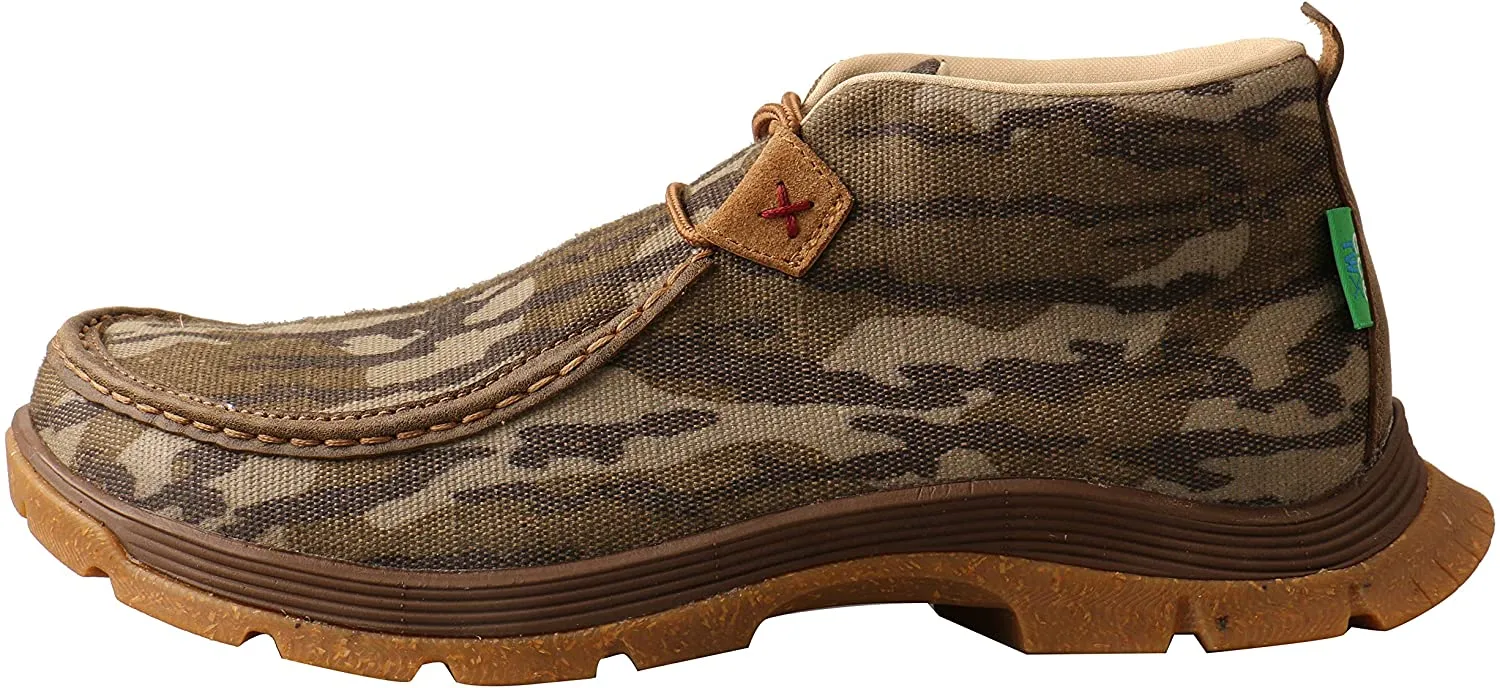 Twisted X Men's Chukka Oblique Toe, Bottomland Camo with CellSole comfort technology, 10 M