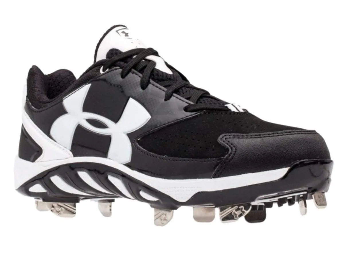 Under Armour Spine Glyde ST Women's Black White Softball Cleat Shoes