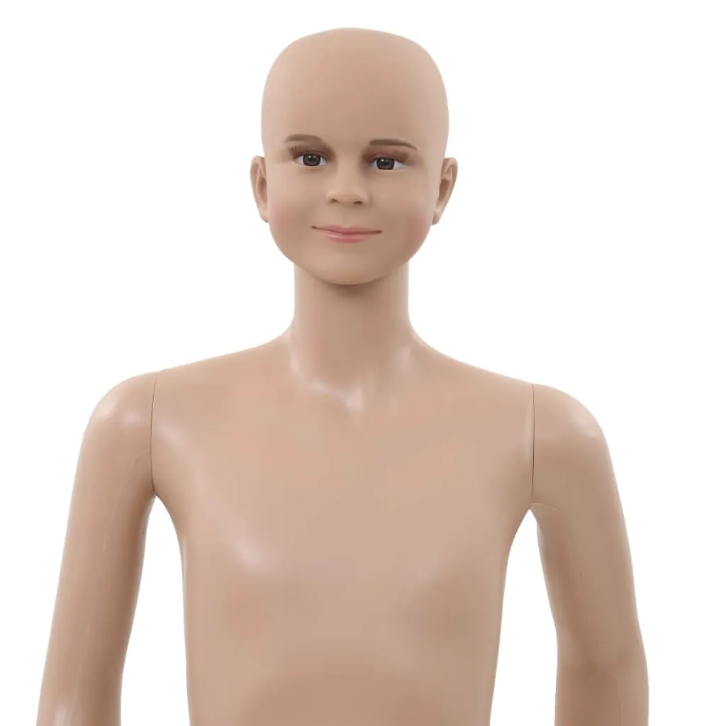 vidaXL Full Body Child Mannequin with Glass Base Beige 140 cm