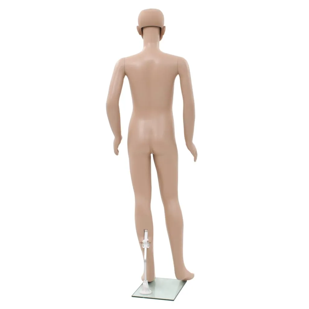 vidaXL Full Body Child Mannequin with Glass Base Beige 140 cm