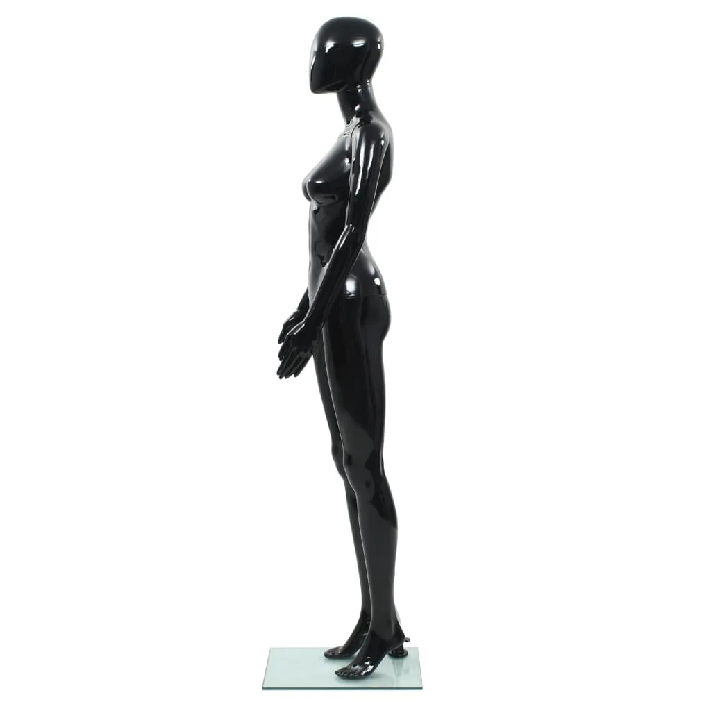 vidaXL Full Body Female Mannequin with Glass Base Glossy Black 175 cm