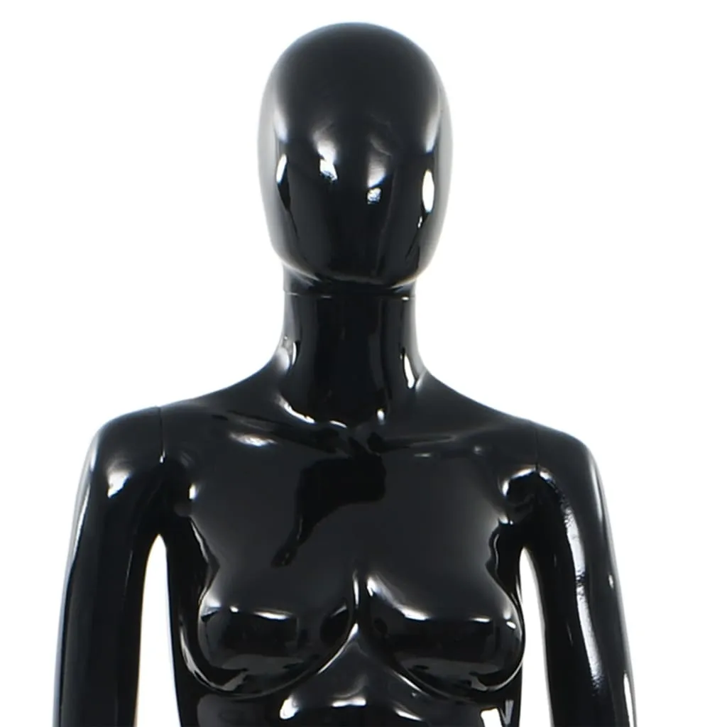 vidaXL Full Body Female Mannequin with Glass Base Glossy Black 175 cm