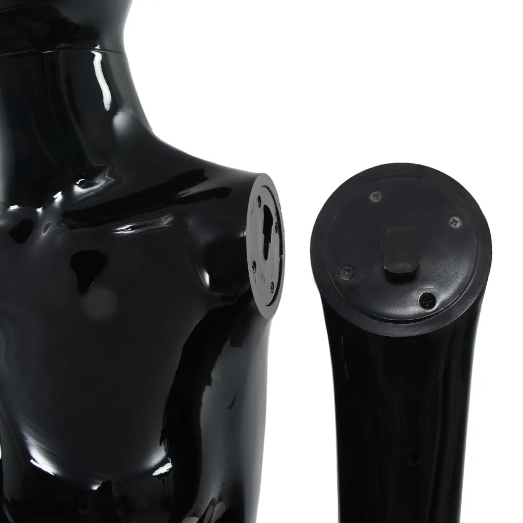 vidaXL Full Body Female Mannequin with Glass Base Glossy Black 175 cm