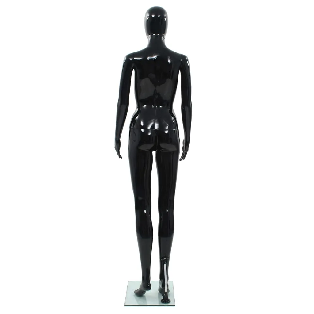 vidaXL Full Body Female Mannequin with Glass Base Glossy Black 175 cm