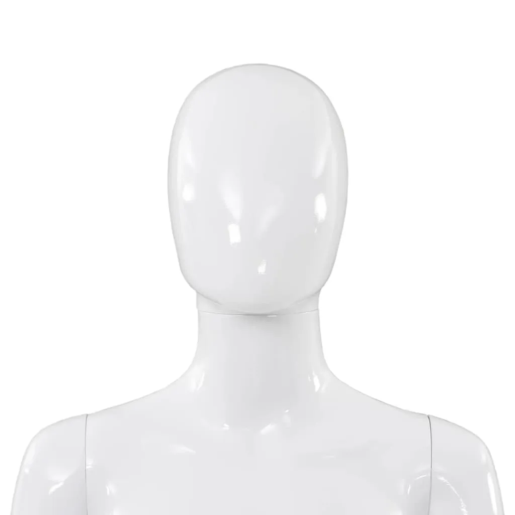 vidaXL Full Body Female Mannequin with Glass Base Glossy White 175 cm