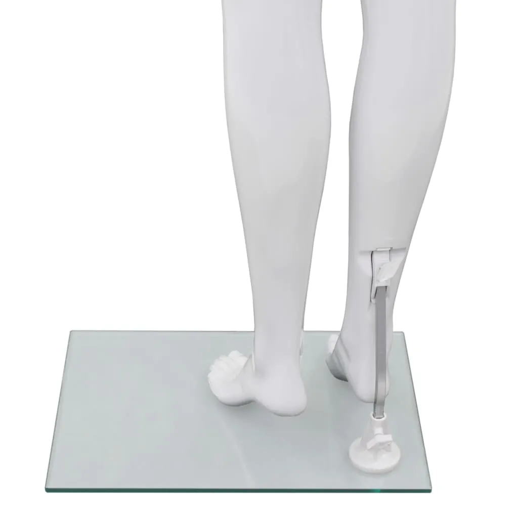 vidaXL Full Body Female Mannequin with Glass Base Glossy White 175 cm