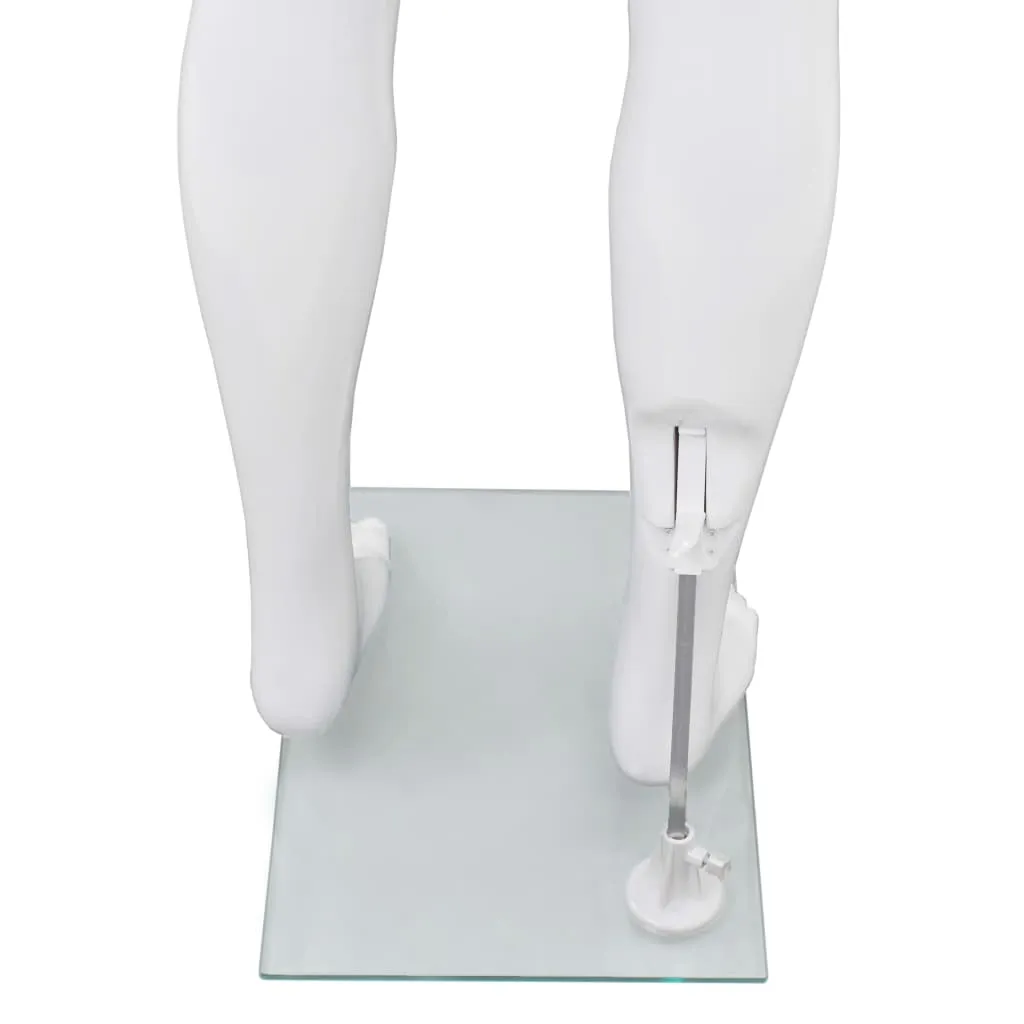 vidaXL Full Body Male Mannequin with Glass Base Glossy White 185 cm