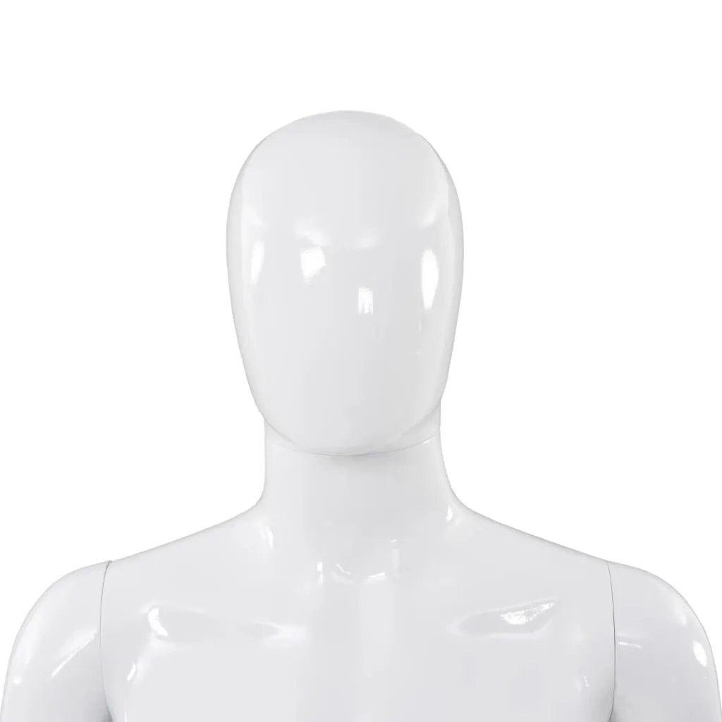 vidaXL Full Body Male Mannequin with Glass Base Glossy White 185 cm