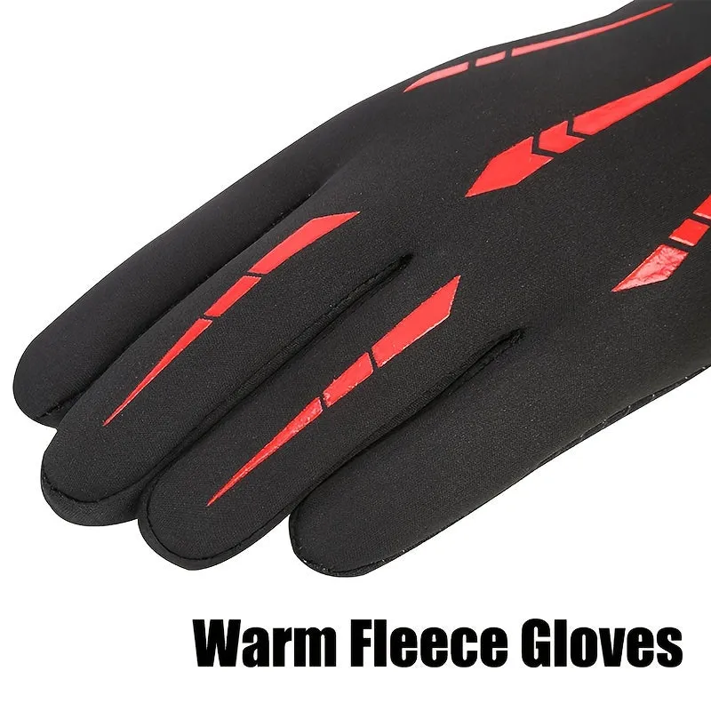 Winter Fleece Gloves for Outdoor Sports Warm Waterproof Touchscreen