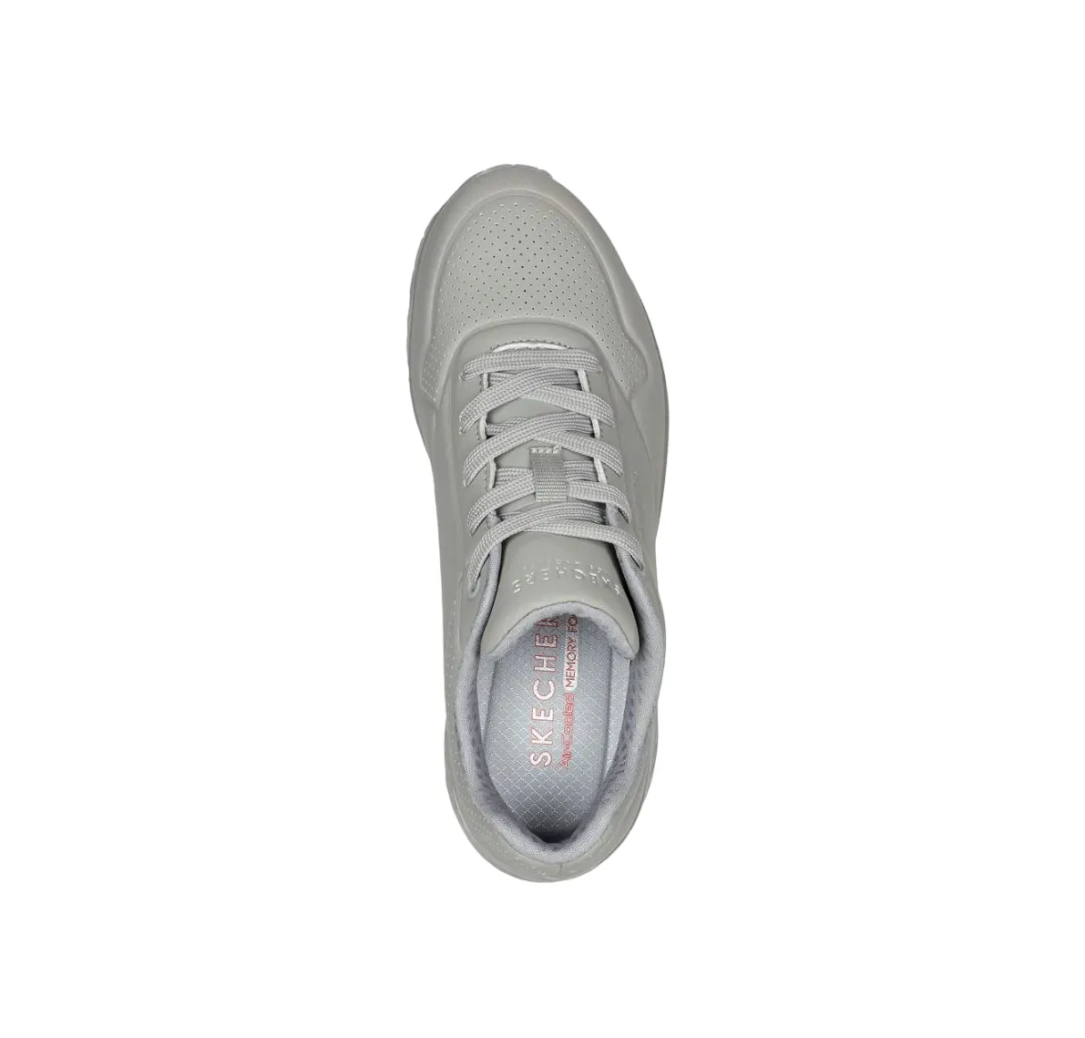 Womens Skechers Uno - Stand On Air Grey Lace Up Sneaker Shoes