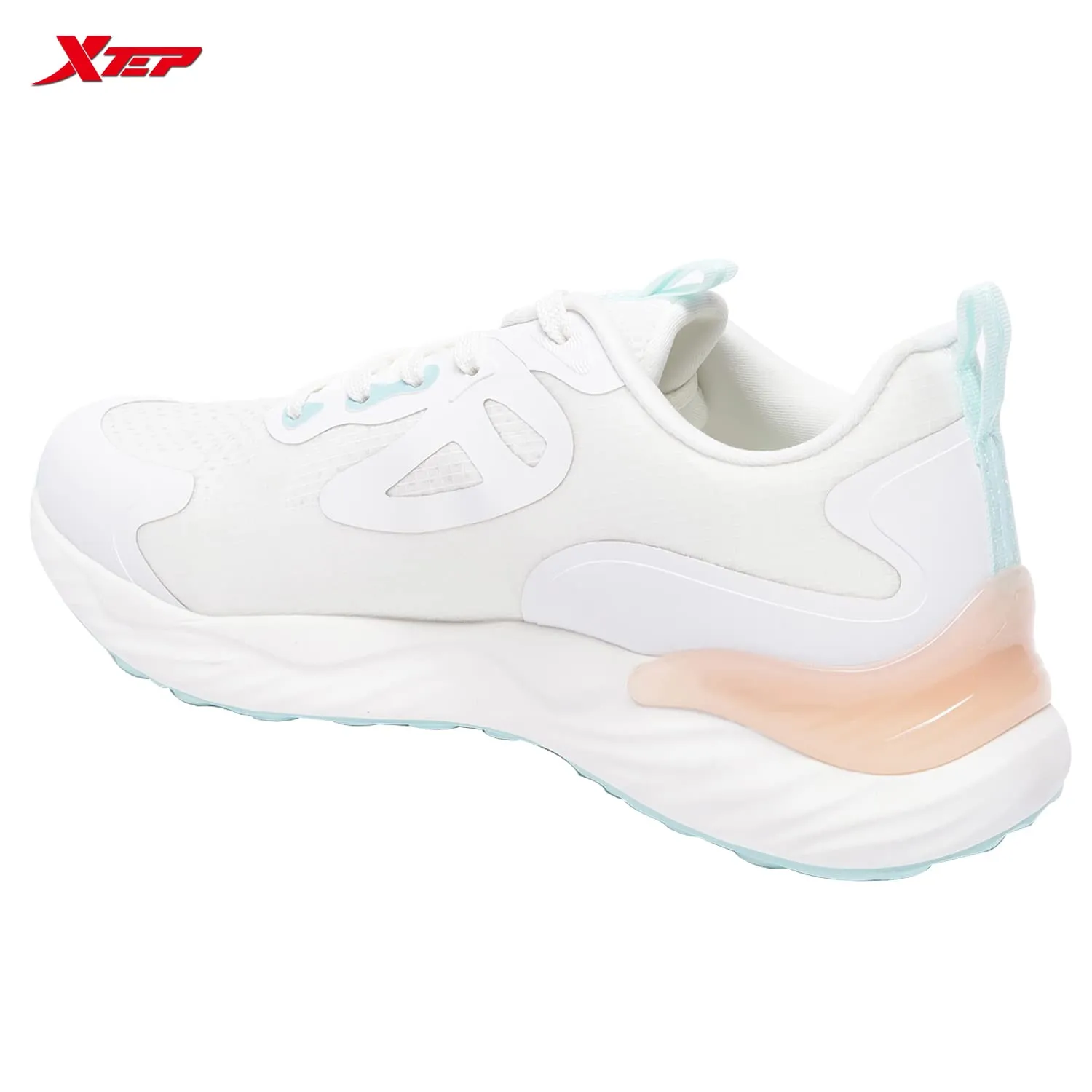 XTEP Women's White Green Bubble Foam Sports Running Shoes (4.5 UK)